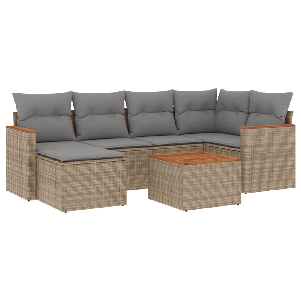vidaXL 6-piece Lounge Set with Cushions Poly Rattan Black