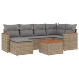 vidaXL 6-piece Lounge Set with Cushions Poly Rattan Black