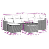 vidaXL 6-piece Lounge Set with Cushions Poly Rattan Black