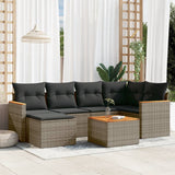 vidaXL 6-piece Lounge Set with Cushions Poly Rattan Black