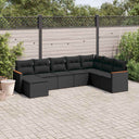 vidaXL 8-Piece Lounge Set with Cushions Poly Rattan Black