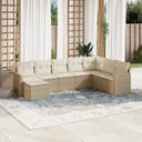 vidaXL 8-Piece Lounge Set with Cushions Poly Rattan Black