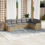 vidaXL 8-Piece Lounge Set with Cushions Poly Rattan Black