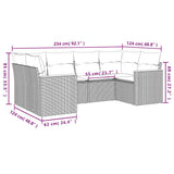 vidaXL 6-piece Lounge Set with Cushions Poly Rattan Black