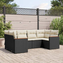 vidaXL 6-piece Lounge Set with Cushions Poly Rattan Black