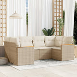 vidaXL 6-piece Lounge Set with Cushions Poly Rattan Black