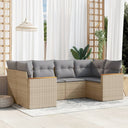 vidaXL 6-piece Lounge Set with Cushions Poly Rattan Black