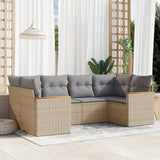 vidaXL 6-piece Lounge Set with Cushions Poly Rattan Black