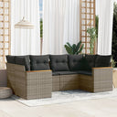vidaXL 6-piece Lounge Set with Cushions Poly Rattan Black