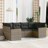 vidaXL 6-piece Lounge Set with Cushions Poly Rattan Black