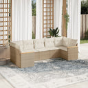 vidaXL 7-Piece Lounge Set with Cushions Poly Rattan Black