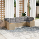 vidaXL 7-Piece Lounge Set with Cushions Poly Rattan Black