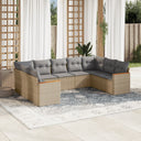 vidaXL 9-delige Loungeset met kussens poly rattan zwart