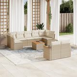 vidaXL 9-piece Poly Rattan Lounge Set with Cushions Black