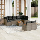 vidaXL 9-piece Poly Rattan Lounge Set with Cushions Black
