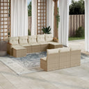 vidaXL 10-delige Loungeset met kussens poly rattan zwart