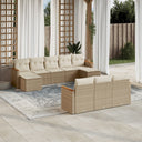 vidaXL 10-Piece Lounge Set with Cushions Poly Rattan Black