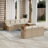 vidaXL 10-Piece Lounge Set with Cushions Poly Rattan Black