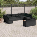 vidaXL 12-delige Loungeset met kussens poly rattan zwart