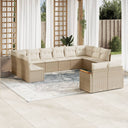 vidaXL 12-delige Loungeset met kussens poly rattan zwart