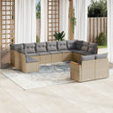 vidaXL 12-delige Loungeset met kussens poly rattan zwart