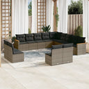 vidaXL 13-delige Loungeset met kussens poly rattan zwart