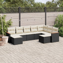 vidaXL 9-piece Loungeset with cushions poly rattan black