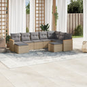 vidaXL 9-piece Loungeset with cushions poly rattan black