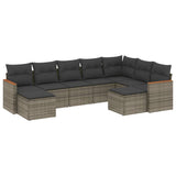 vidaXL 9-piece Loungeset with cushions poly rattan black