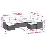 vidaXL 9-piece Loungeset with cushions poly rattan black