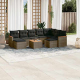 vidaXL 9-piece Loungeset with cushions poly rattan black