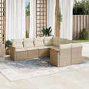 vidaXL 8-Piece Poly Rattan Lounge Set with Cushions Black