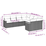 vidaXL 8-Piece Poly Rattan Lounge Set with Cushions Black