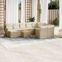 vidaXL 11-delige Loungeset met kussens poly rattan zwart