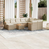 vidaXL 11-delige Loungeset met kussens poly rattan zwart