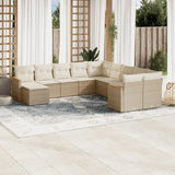 vidaXL 11-Piece Lounge Set with Cushions Poly Rattan Black