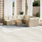 vidaXL 11-Piece Lounge Set with Cushions Poly Rattan Black
