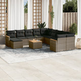 vidaXL 11-Piece Lounge Set with Cushions Poly Rattan Black