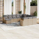 vidaXL 12-piece Lounge Set with Cushions Poly Rattan Black