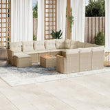 vidaXL 12-piece Lounge Set with Cushions Poly Rattan Black