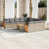 vidaXL 12-piece Lounge Set with Cushions Poly Rattan Black