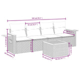 vidaXL 5-piece Lounge Set with Cushions Poly Rattan Black