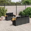 vidaXL 6-Piece Lounge Set with Cushions Poly Rattan Black