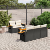 vidaXL 6-Piece Lounge Set with Cushions Poly Rattan Black