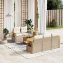 vidaXL 6-Piece Lounge Set with Cushions Poly Rattan Black