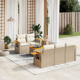 vidaXL 6-Piece Lounge Set with Cushions Poly Rattan Black