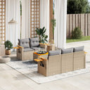 vidaXL 6-Piece Lounge Set with Cushions Poly Rattan Black