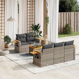 vidaXL 6-Piece Lounge Set with Cushions Poly Rattan Black