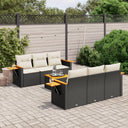 vidaXL 7-Piece Lounge Set with Cushions Poly Rattan Black