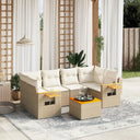 vidaXL 7-delige Loungeset met kussens poly rattan zwart